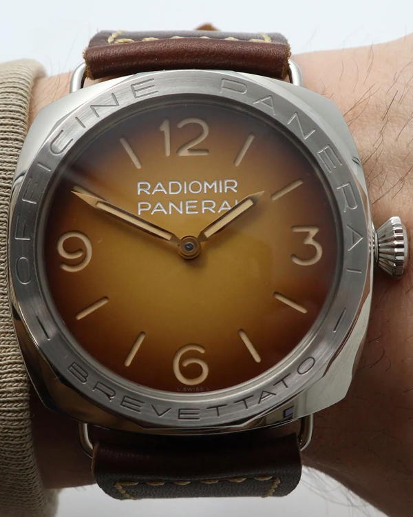 Panerai Radiomir 3 Days Acciaio 47MM Brown Dial Leather Strap (PAM00687)