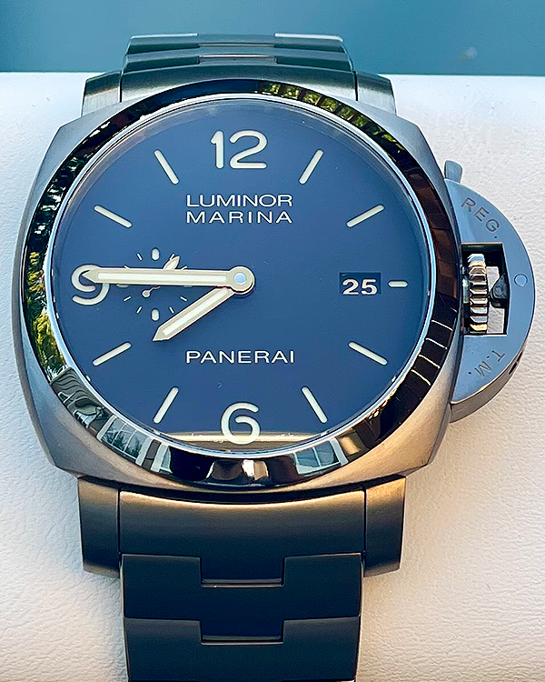 2013 Panerai Luminor Marina 1950 3 Days 44MM Brown Dial Titanium Bracelet (PAM00352)