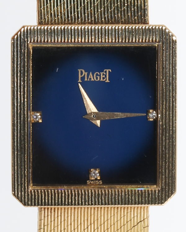 Piaget Protocole 25MM Blue Dial Yellow Gold Bracelet (9154)