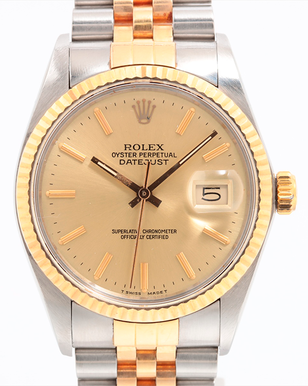 1986 (9.0 Mill Serial) Rolex Datejust 36MM Champagne Dial Two-Tone Jubilee Bracelet (16013)