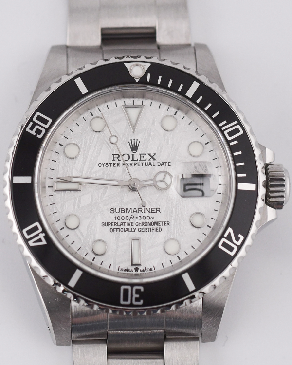 1988 (R Serial) Rolex Submariner Date 40MM Aftermarket Meteorite Dial Oyster Bracelet (16610)