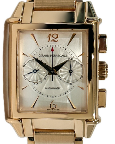 Girard Perregaux Vintage Chronograph 1945 30MM Silver Dial  Yellow Gold Bracelet (2599)