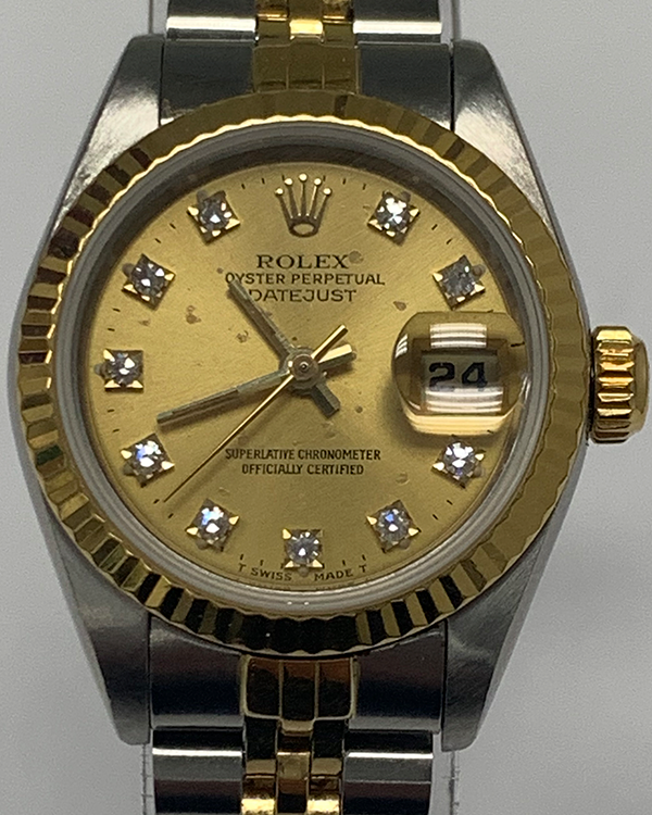 Rolex Lady-Datejust 26MM Champagne Diamond Dial Two-Tone Jubilee Bracelet (69173)