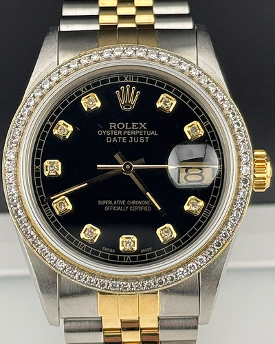 Rolex Datejust 36MM Aftermarket Black Dial Two-Tone Jubilee Bracelet (16013)