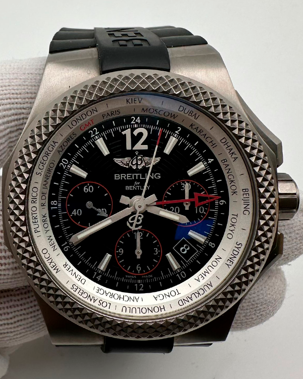 Breitling Bentley GMT 44MM Black Dial Rubber Strap (EB043335/BD78-232S)