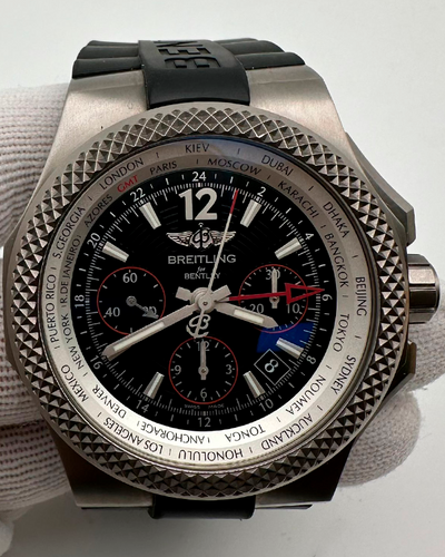 Breitling Bentley GMT 44MM Black Dial Rubber Strap (EB043335/BD78-232S)