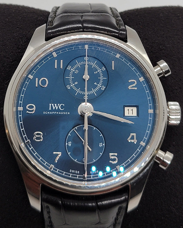 2021 IWC Portugieser Chronograph Classic 42MM Strap Steel Blue Dial (IW390303)