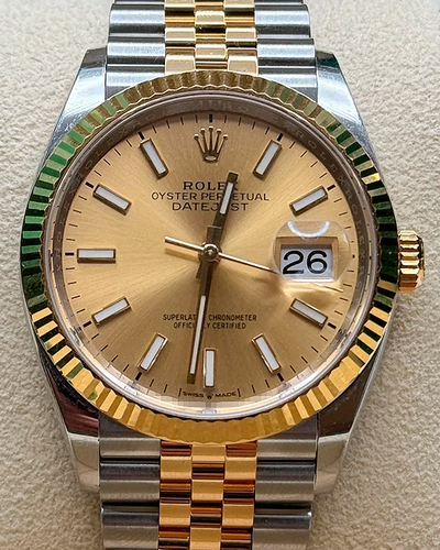 2021 Rolex Datejust 36MM Champagne Dial Two-Tone Jubilee Bracelet (126233)