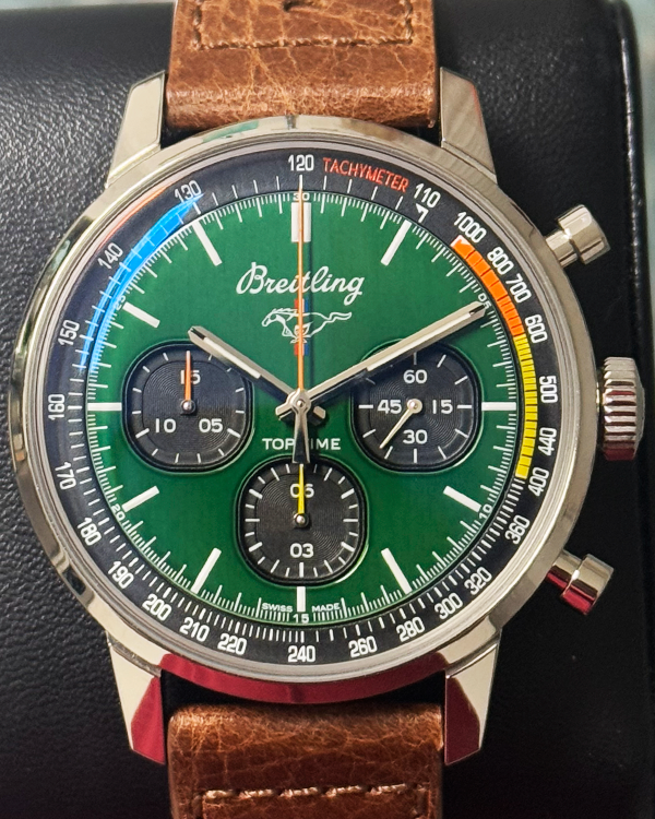 2022 Breitling Top Time "Ford Mustang" 42MM Green Dial Leather Strap (A253101A1L1X1)