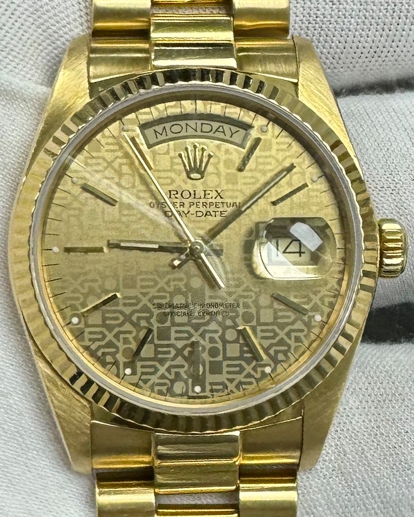 Rolex Day-Date 36MM Champagne "Jubilee Motif" Dial Yellow Gold President Bracelet (18038)