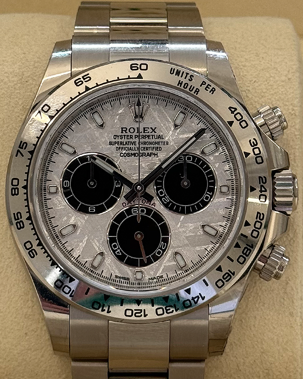 2022 Rolex Cosmograph Daytona 40MM Meteorite White Dial White Gold Oyster Bracelet (116509)