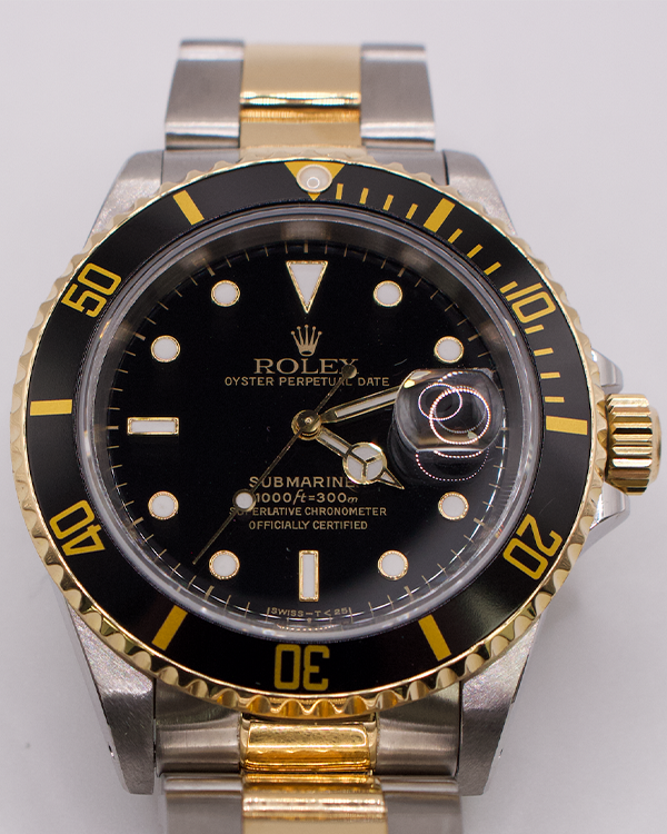 Rolex Submariner Date 40MM Black Dial Two-Tone Bracelet (16613)