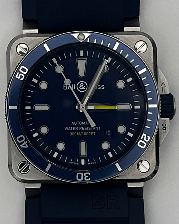 2017 Bell & Ross BR-03-92 Diver 42MM Blue Dial Rubber Strap (BR0392-D-BU-ST/SRB)