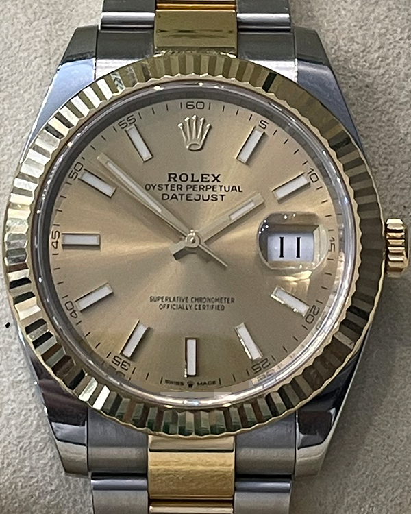 Rolex Datejust 41MM Oystersteel and Yellow Gold Champagne Dial Two-Tone Oyster Bracelet (126333)