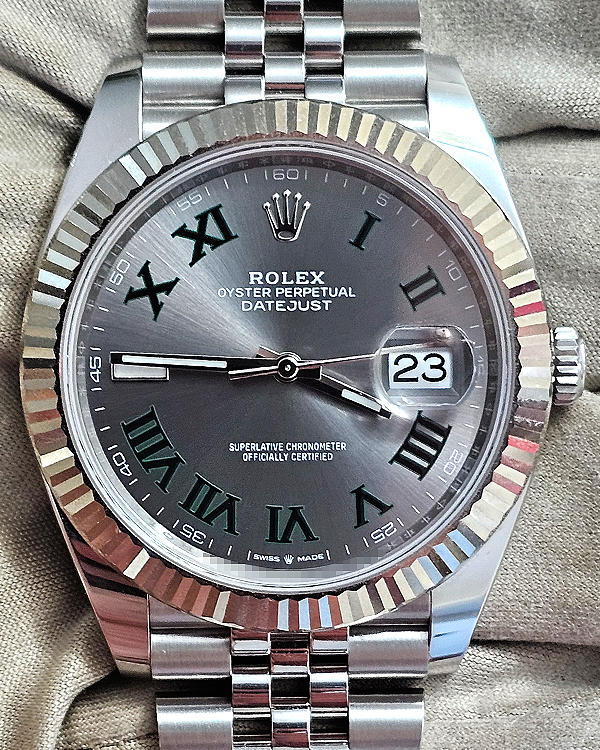 Rolex Datejust "Wimbledon" 41MM Slate Dial Jubilee Bracelet (126334)