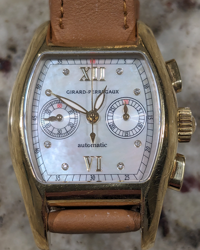 Girard Perregaux Richeville Chronographe 30MM Mother of Pearl Dial Leather Strap (2650)