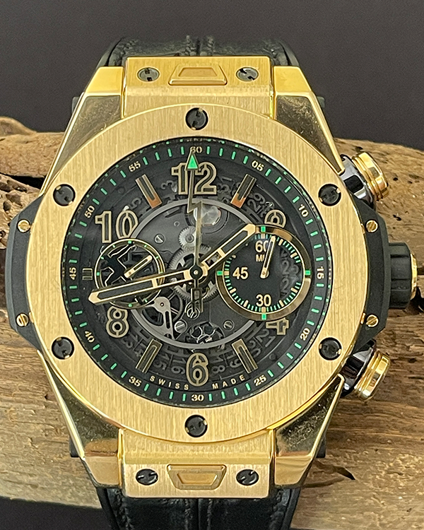 Hublot Big Bang Unico Limited Edition "Usain Bolt"  45MM Skeleton Dial Leather Strap (411.VX.1189.VR.USB16)