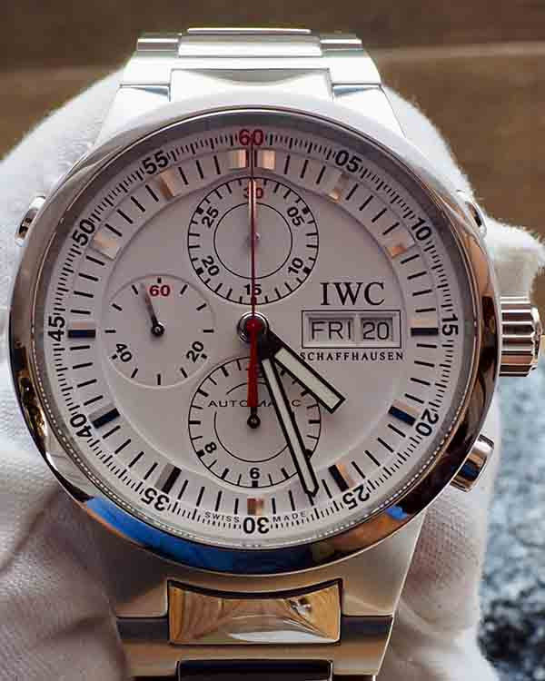 IWC GST Split Second Chronograph 43MM White Dial Steel Bracelet (IW371523)