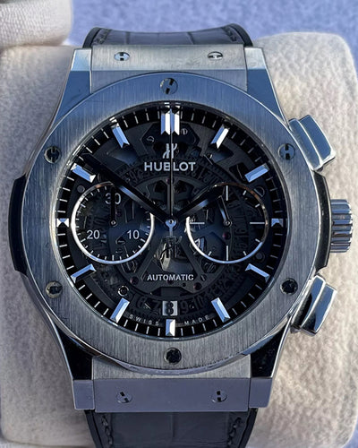 2017 Hublot Classic Fusion Aerofusion 45MM Skeleton Dial Leather/Rubber Strap (525.NX.0170.LR)