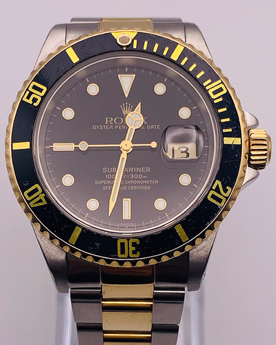 Rolex Submariner Date 40MM Black Dial Two-Tone Oyster Bracelet (16613)