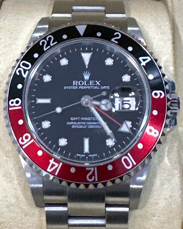 Rolex GMT-Master II "Coke" 40MM Black Dial Steel Bracelet (16710)