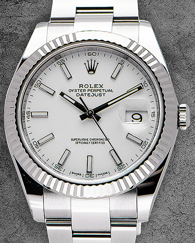 Rolex Datejust 41MM White Dial Oyster Bracelet (126334)