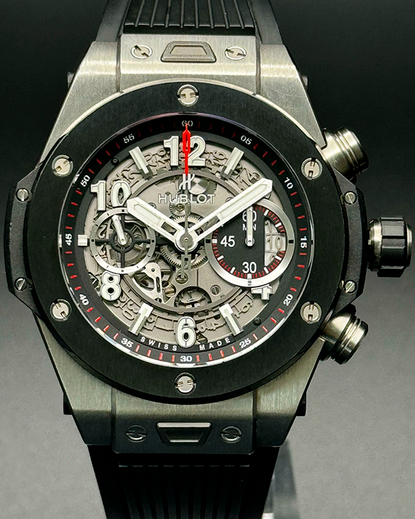 2015 Hublot Big Bang Unico Chronograph 44MM Skeleton Dial Rubber Strap (411.NM.1170.RX)