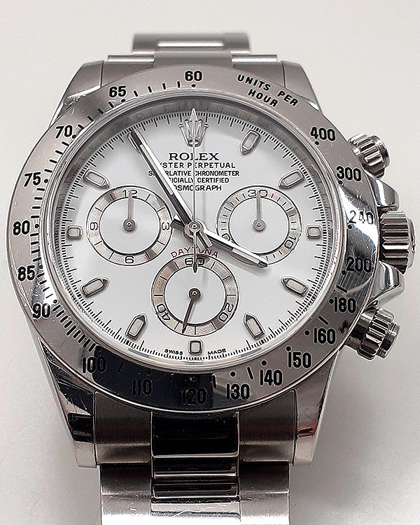 Rolex Cosmograph Daytona 40MM White Dial Steel Bracelet (116520)