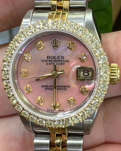 Rolex Lady-Datejust 26MM Mother Of Pearl Dial Two-Tone Jubilee Bracelet (69173)