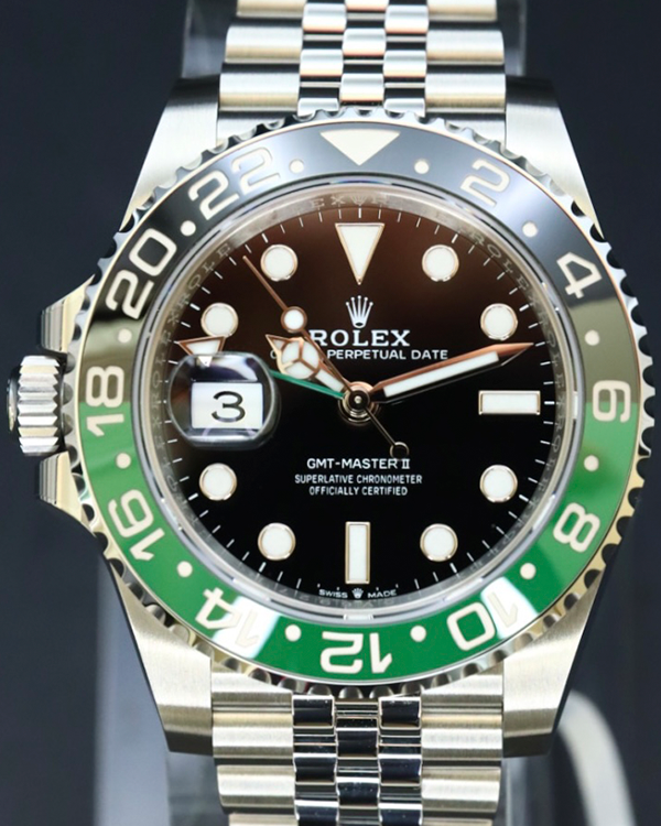 2022 Rolex GMT-Master II "Sprite" 40MM Jubilee Bracelet Oystersteel Black Dial (126720VTNR)