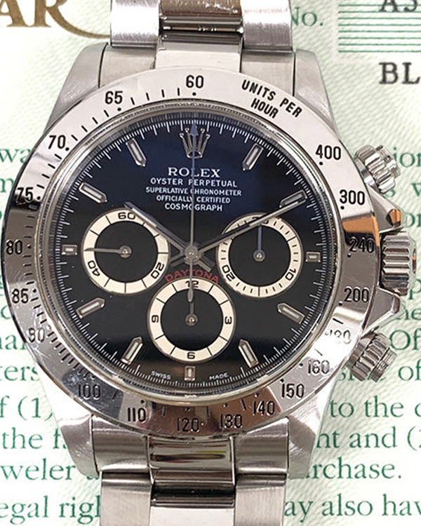 1999 Rolex Cosmograph Daytona 40MM Black Dial Steel Bracelet (16520)