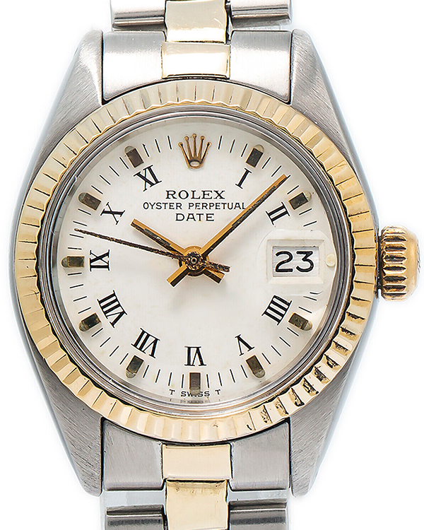 Rolex Lady-Datejust Vintage 26MM White Dial Two-Tone Bracelet (6917)