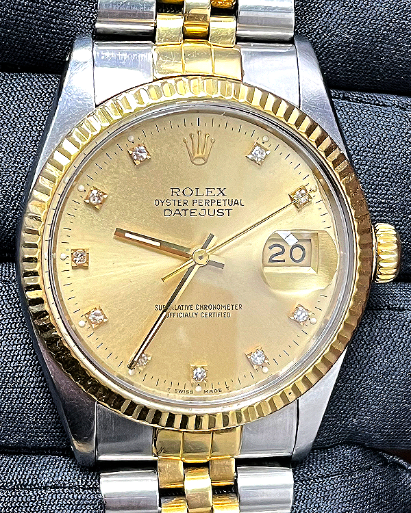 Rolex Datejust Vintage 36MM Champagne Dial Two-Tone Jubilee Bracelet (16013)