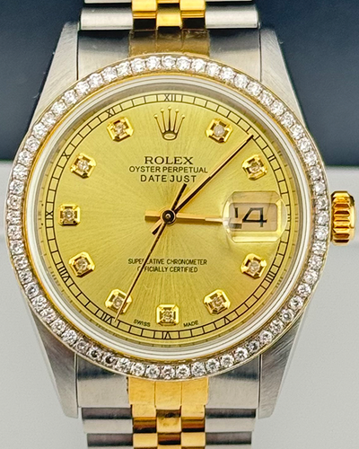 Rolex Datejust 36MM Aftermarket Champagne Dial Two-Tone Jubilee Bracelet (16013)