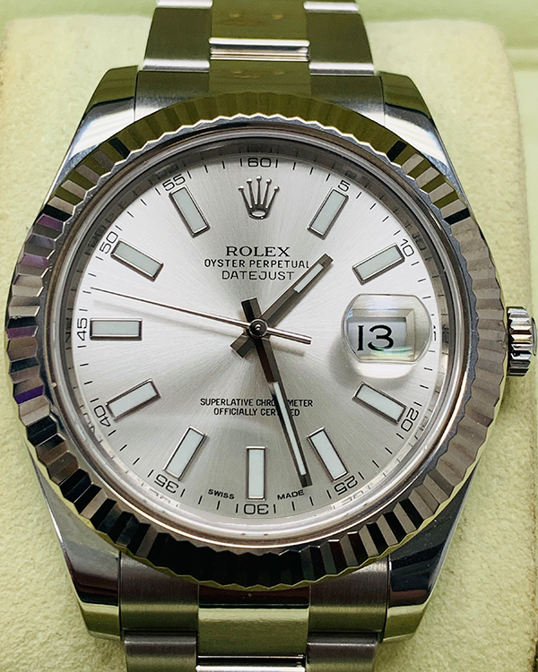 2014 Rolex Datejust II 41MM Silver Dial Oyster Bracelet (116334)