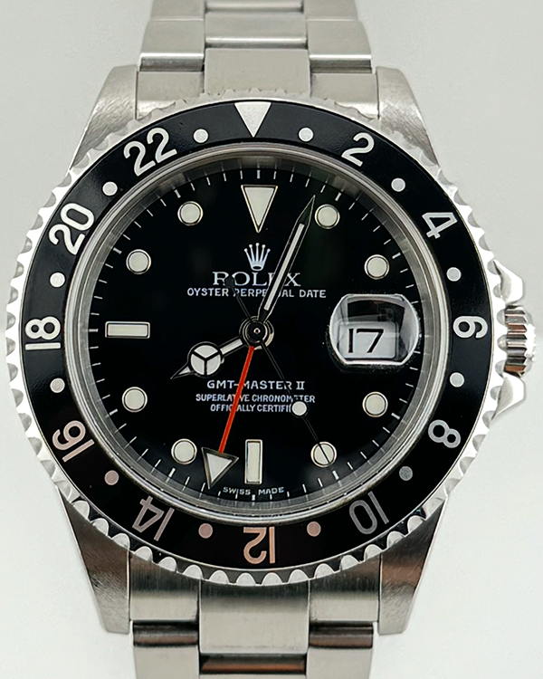 Rolex GMT-Master ll 40MM Black Dial Steel Bracelet (16710)