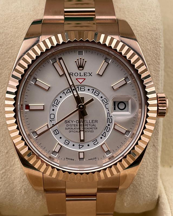 2020 Rolex Sky-Dweller 42MM Everose Gold White Dial (326935)