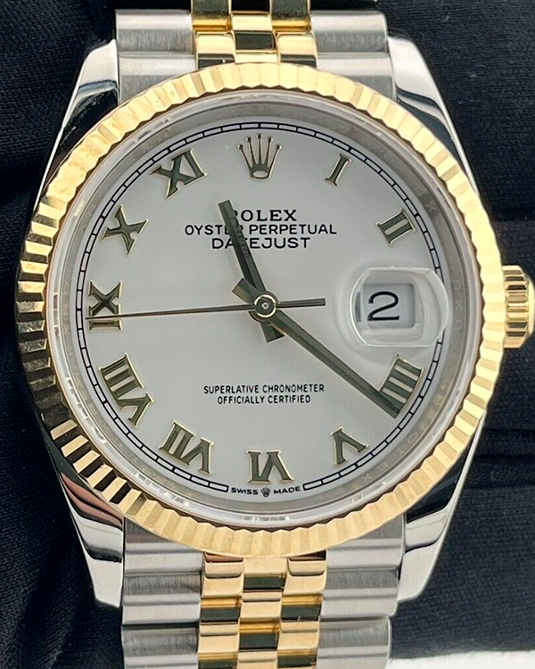 Rolex Datejust 36MM White Dial Two-Tone Jubilee Bracelet (126233)