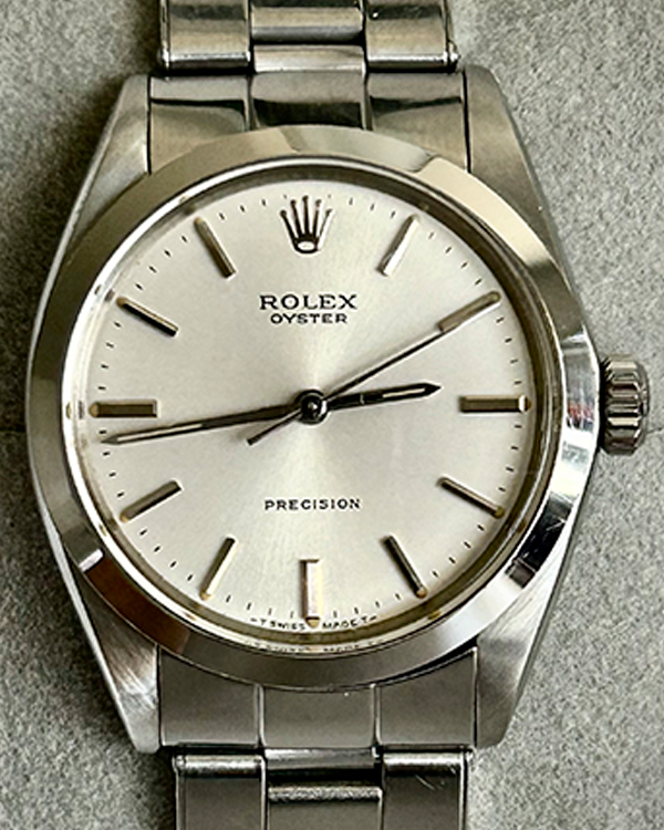 No Reserve - Rolex Oyster Precision 34MM Silver Dial Steel Bracelet (6426)