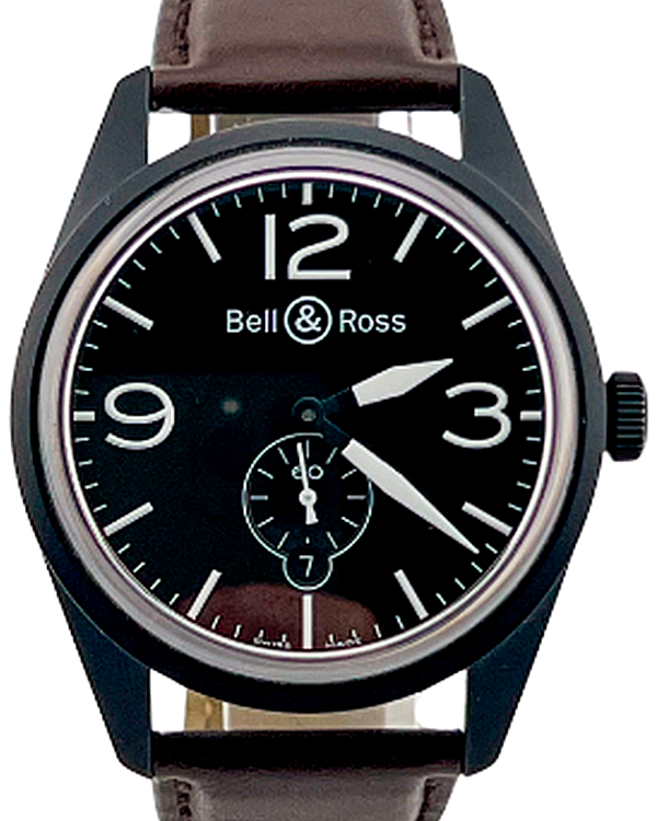 2018 Bell & Ross Vintage 41MM Black Dial Leather Strap (BR123-95-SC)