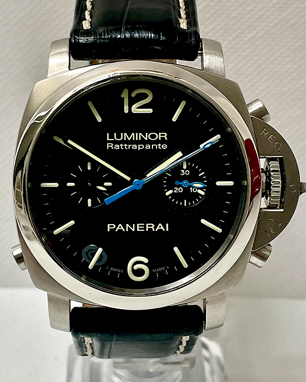 2010 Panerai Luminor 1950 Rattrapante 44MM Black Dial Leather Strap (PAM00362)