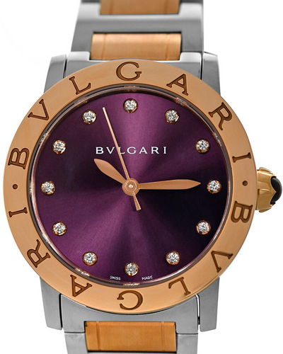 2023 Bvlgari Bvlgari 33MM Purple DIal Two-Tone Bracelet (102622)