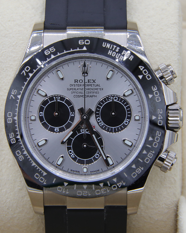 2022 Rolex Cosmograph Daytona 40MM Silver Dial Rubber Strap (126519LN)