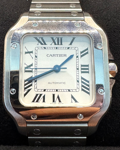 2021 Cartier Santos De Cartier 35.1MM White Dial Steel Bracelet (WSSA0029)