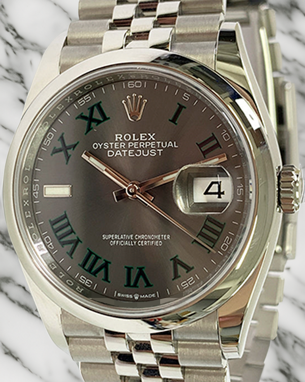 2023 Rolex Datejust "Wimbledon" 36MM Slate Dial Jubilee Bracelet (126200)