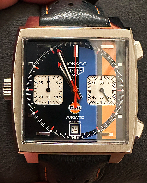 2021 Tag Heuer Monaco Gulf 50th Anniversary Edition 39MM Blue Dial Leather Strap (CAW211R.FC6401)