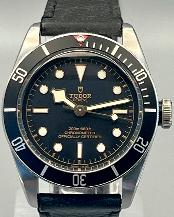 No Reserve - 2017 Tudor Black Bay 41MM Black Dial Leather Strap (79230N)