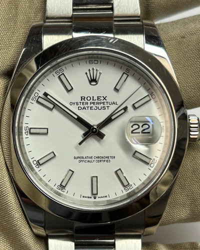 Rolex Datejust 41MM White Dial Oyster Bracelet (126300)