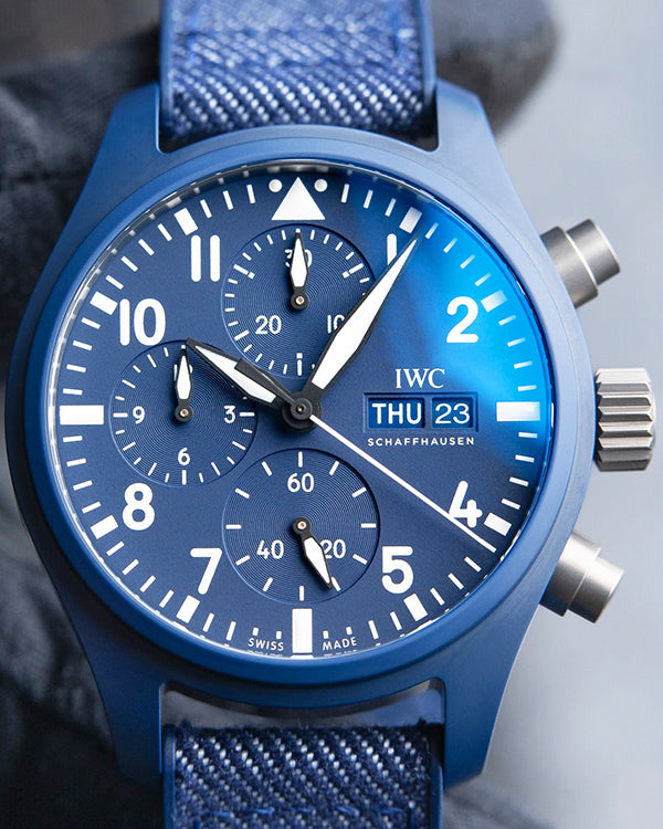 2023 IWC Schaffhausen Pilot Top Gun Oceana 41.9MM Blue Dial Rubber/Textile Strap (IW389404)