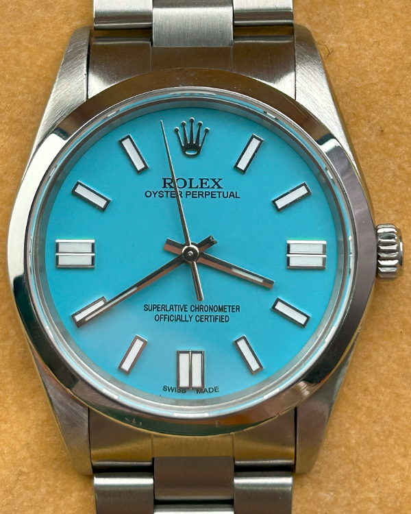 Rolex Air-King 34MM Aftermarket Tiffany Blue Dial Oyster Bracelet (14000)